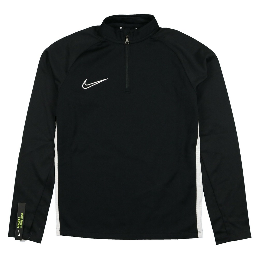 NIKE Youth Dry Academy 19 Drill Top 1/4 Zip Soccer Pullover Black AJ9273-010 S
